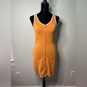 Yellow zip up dress